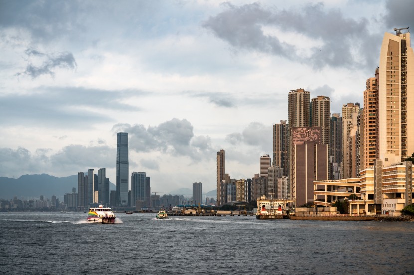 時尚熱鬧的香港建築風景圖片