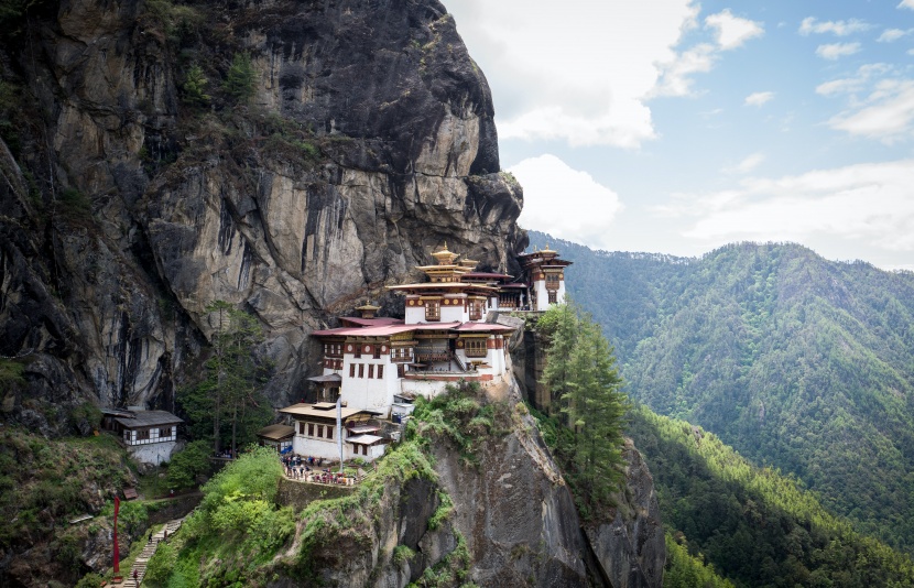 不丹虎穴寺建築風景圖片