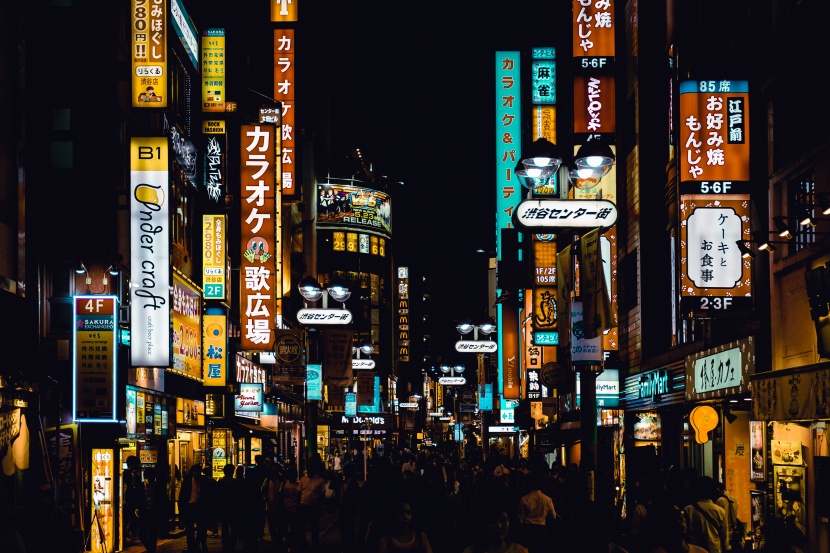 日本街道夜景圖片