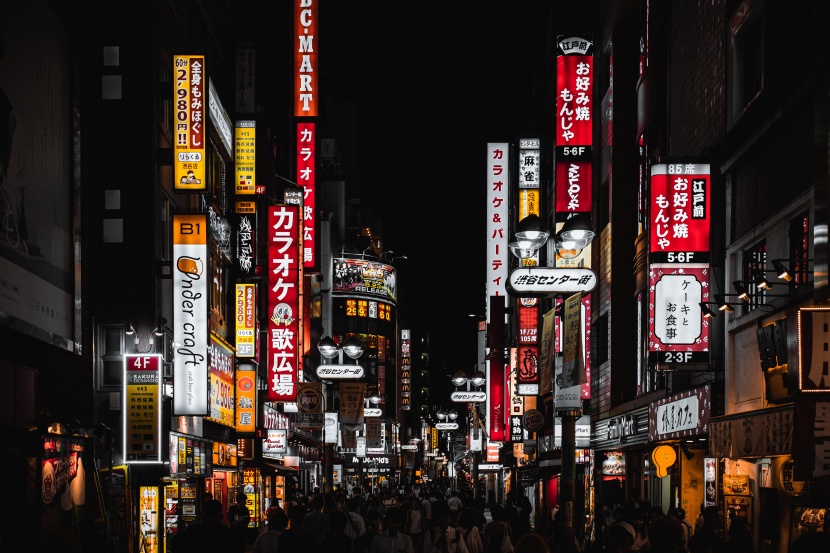 日本街道夜景圖片