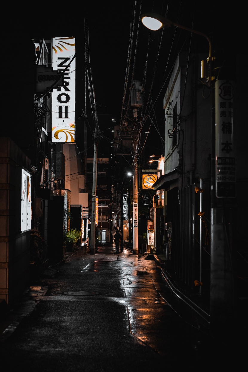 日本街道夜景圖片