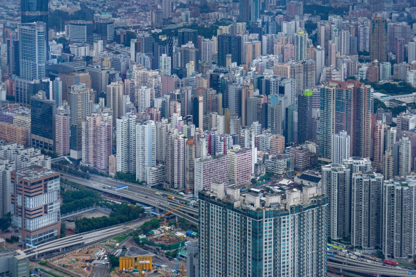 熱鬧喧嚣的香港建築風景圖片