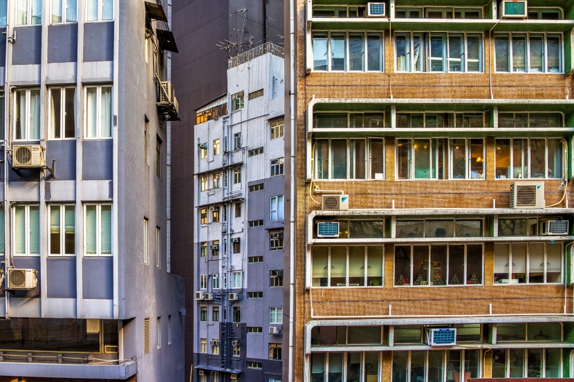 熱鬧喧嚣的香港建築風景圖片