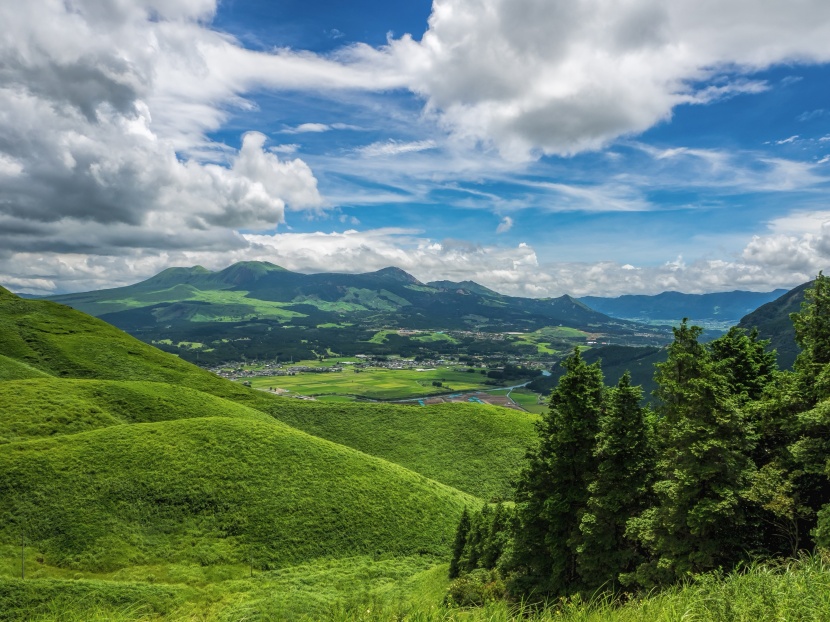 日本九州島熊本如畫風景圖片 