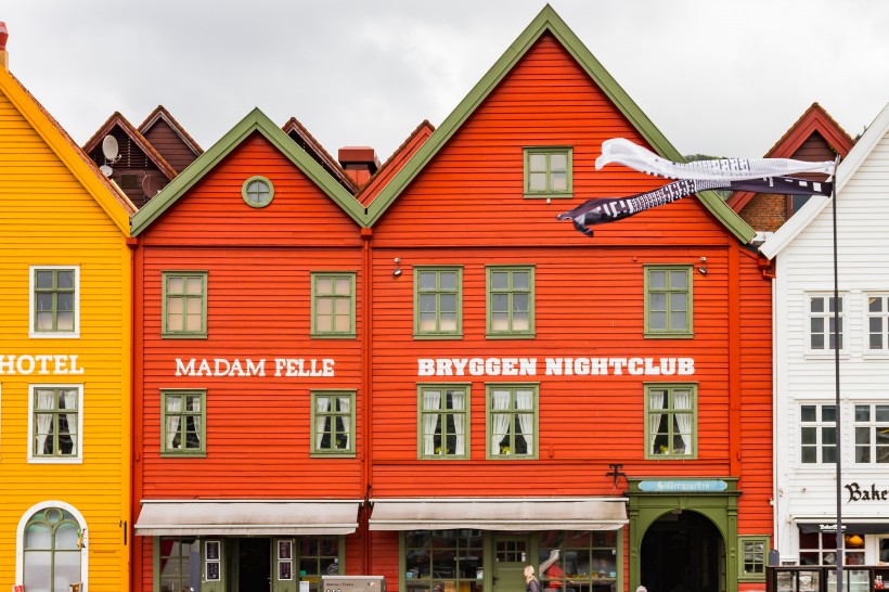 挪威布呂根建築風景圖片