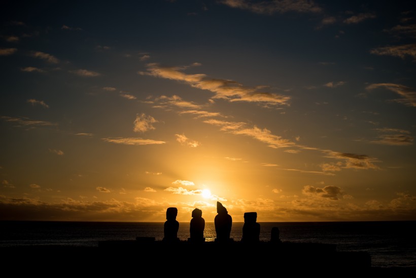 太平洋複活島石像風景圖片