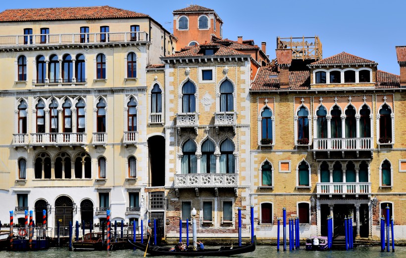 意大利威尼斯貢多拉建築風景圖片