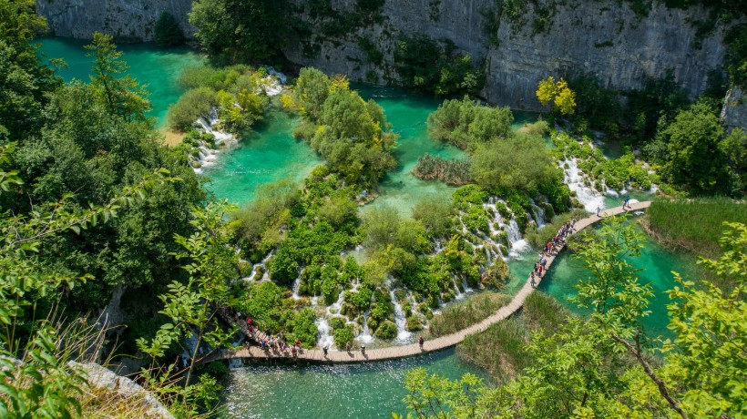 克羅地亞普利特維采湖自然風景圖片