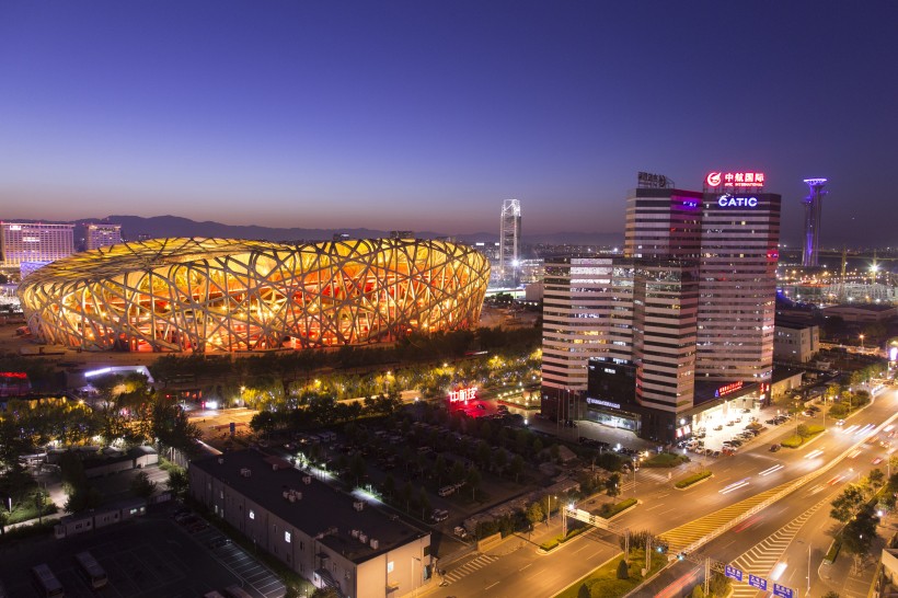 北京鳥巢體育館建築風景圖片