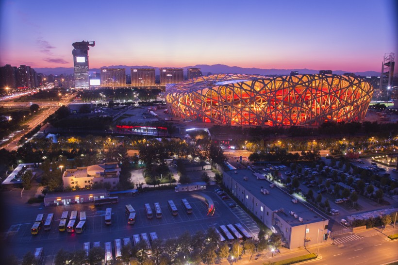 北京鳥巢體育館建築風景圖片