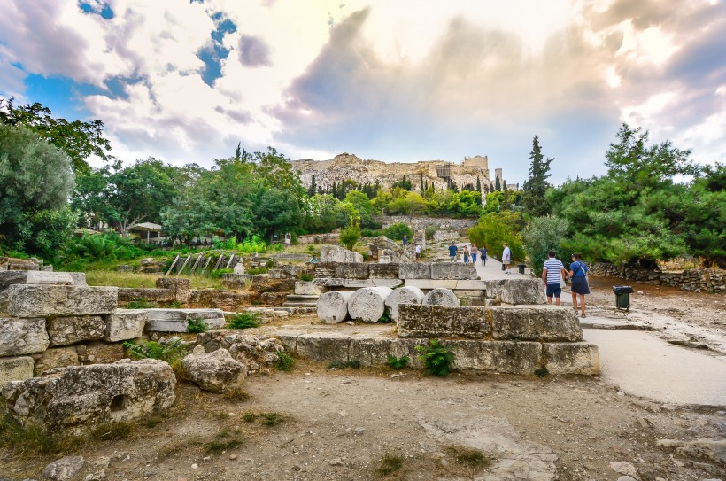 希臘帕台農神廟建築風景圖片