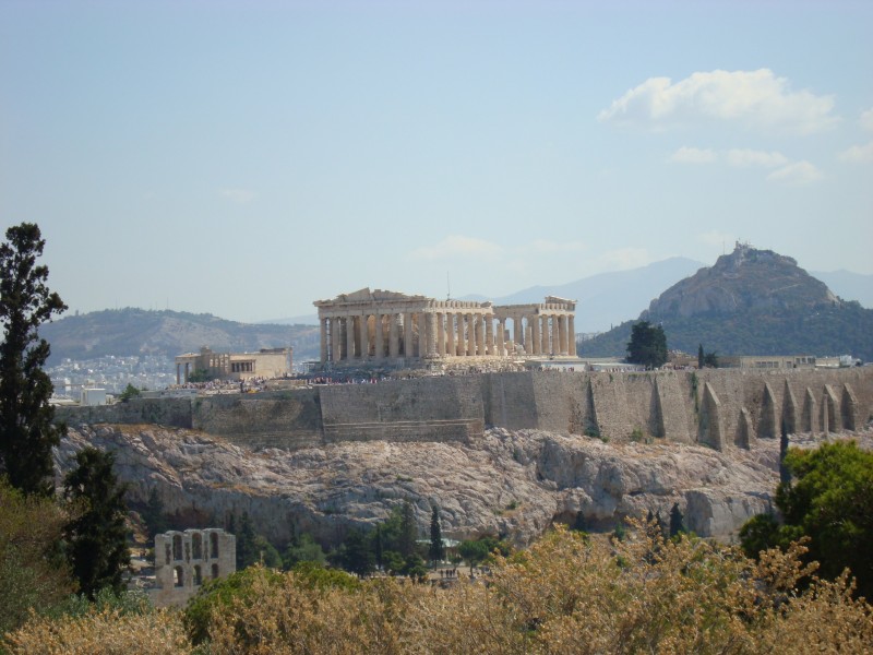 希臘帕台農神廟建築風景圖片