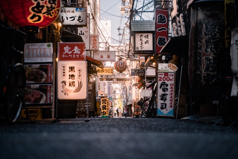 日本街道夜景圖片