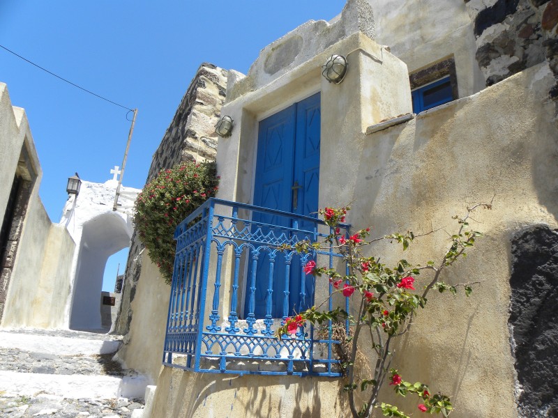 希臘聖托裡尼建築風景圖片