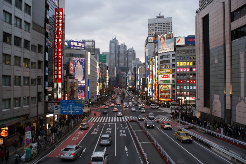 日本東京輝煌絢麗的夜景圖片