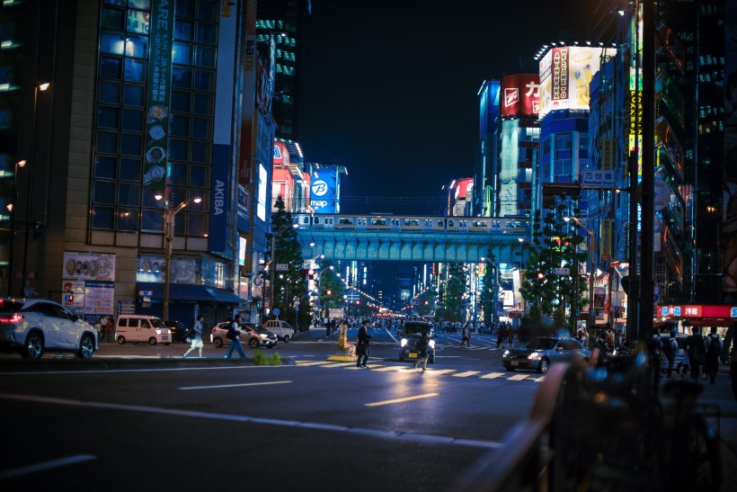 日本東京輝煌絢麗的夜景圖片