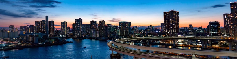 日本東京輝煌絢麗的夜景圖片