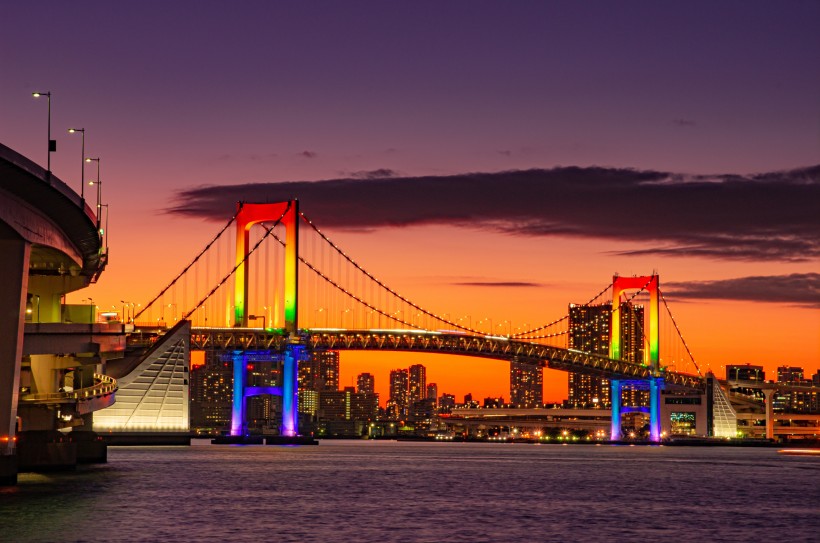 日本東京輝煌絢麗的夜景圖片