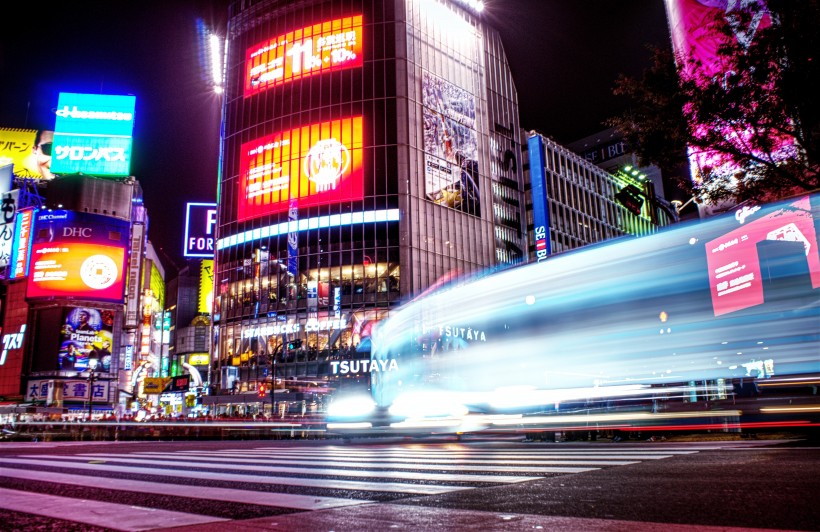 日本東京輝煌絢麗的夜景圖片