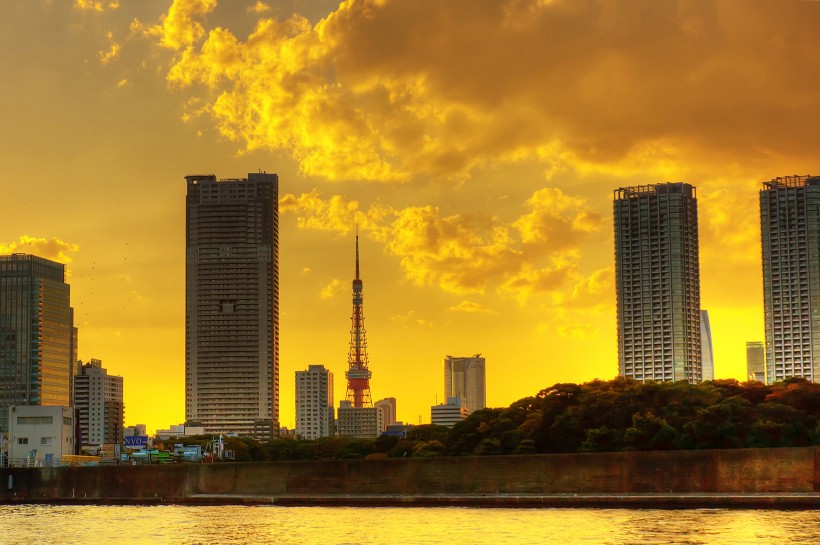 日本東京輝煌絢麗的夜景圖片