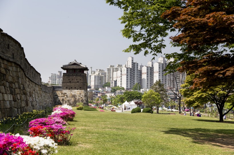 韓國水原華城建築風景圖片