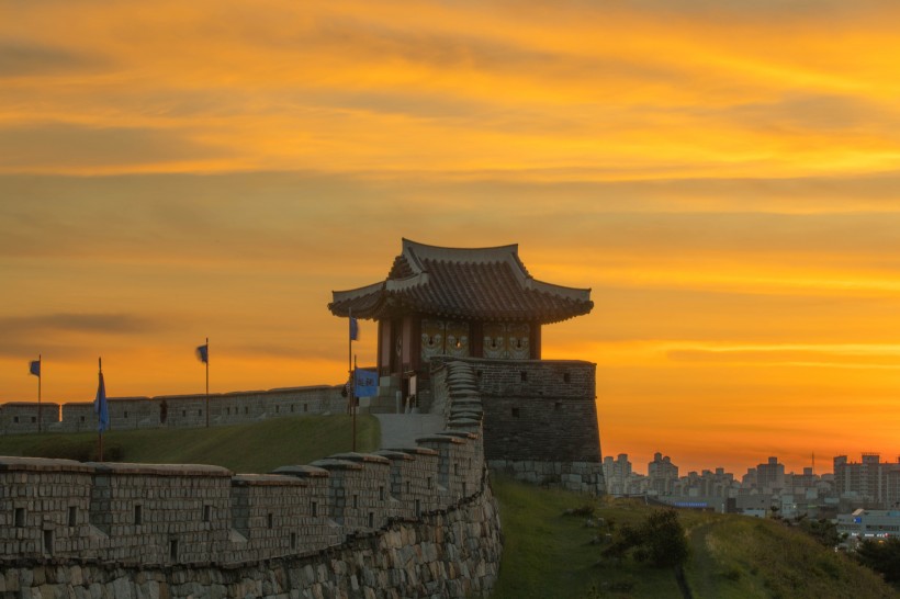 韓國水原華城建築風景圖片