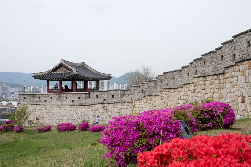 韓國水原華城建築風景圖片