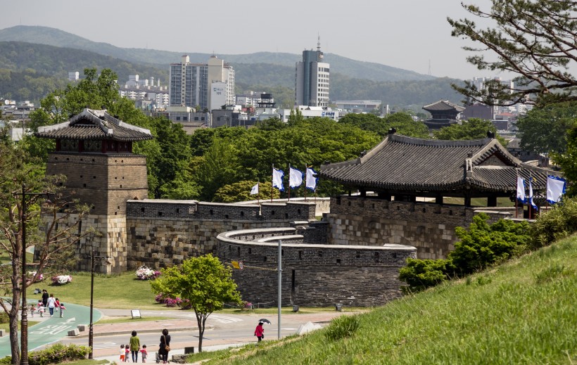 韓國水原華城建築風景圖片