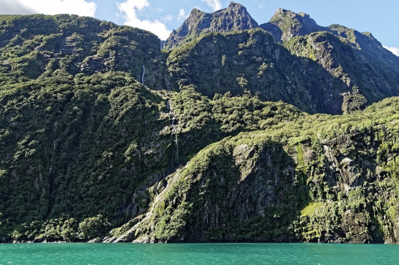 新西蘭南島米爾福德峽灣自然風景圖片