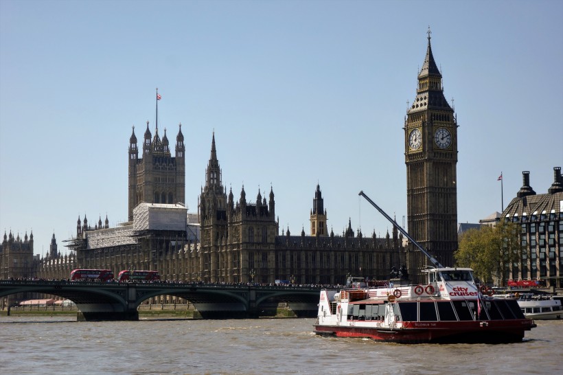 英國倫敦地标大本鐘建築風景圖片