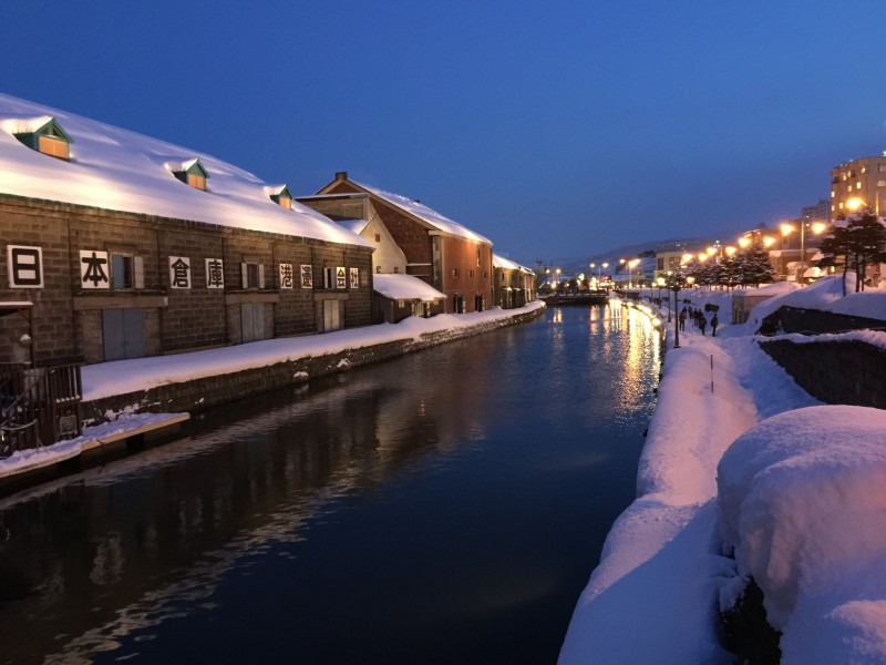 日本北海道小樽運河風景圖片