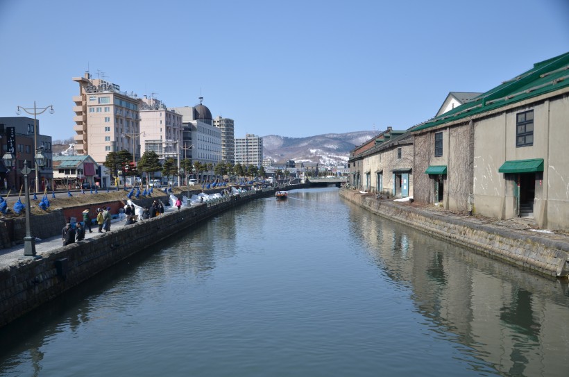 日本北海道小樽運河風景圖片