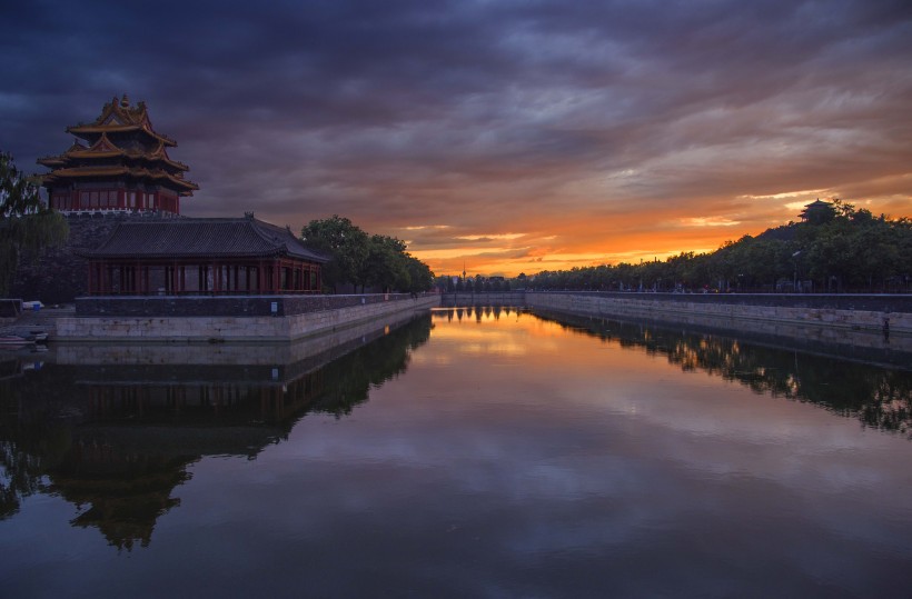 北京紫禁城角樓建築風景圖片