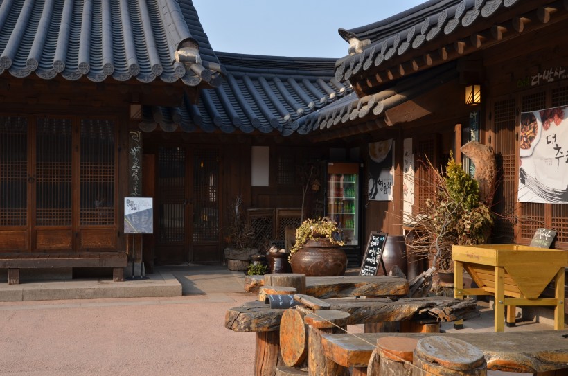 韓國首爾景福宮建築風景圖片
