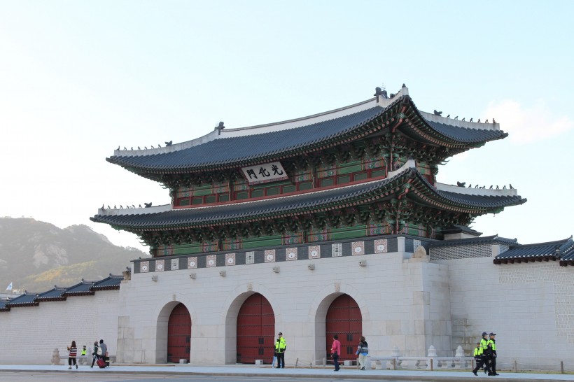 韓國首爾景福宮建築風景圖片