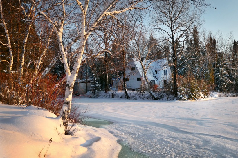 加拿大魁北克冬季雪景圖片