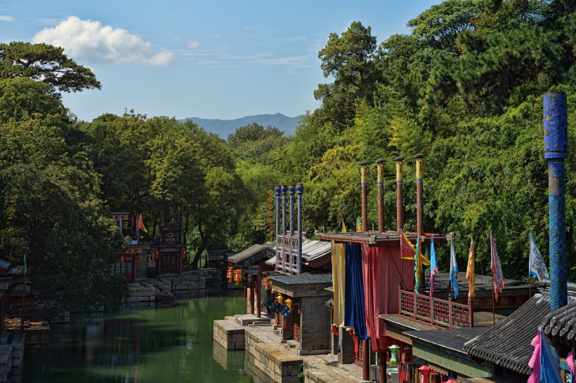 北京頤和園建築風景圖片