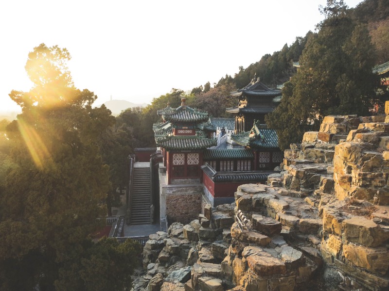 北京頤和園建築風景圖片