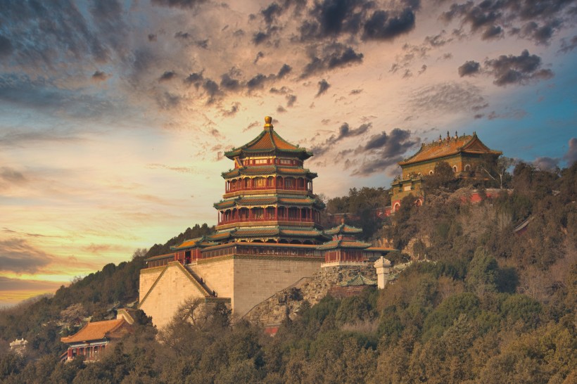 北京頤和園建築風景圖片