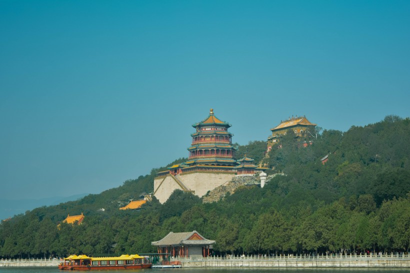 北京頤和園建築風景圖片