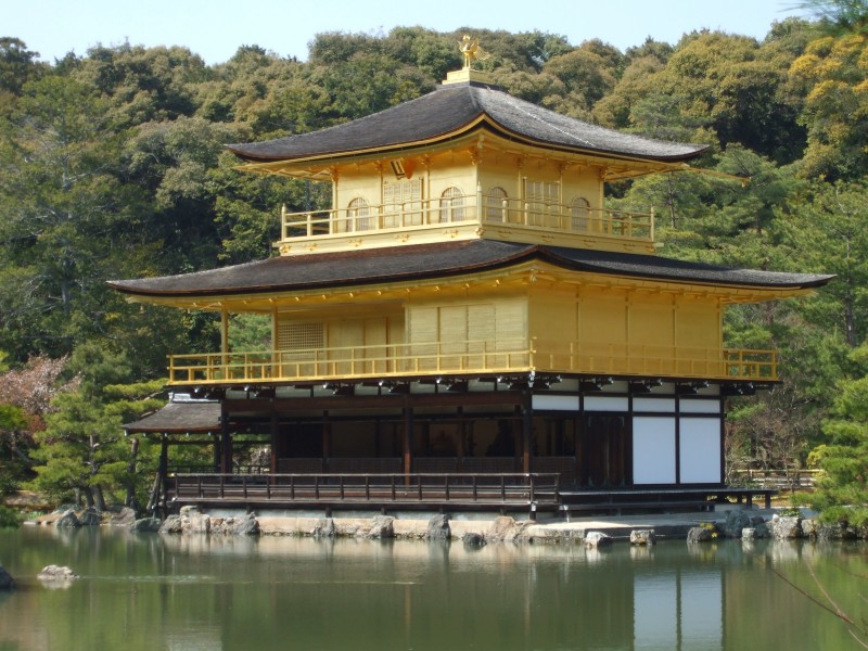 日本京都金閣寺建築風景圖片