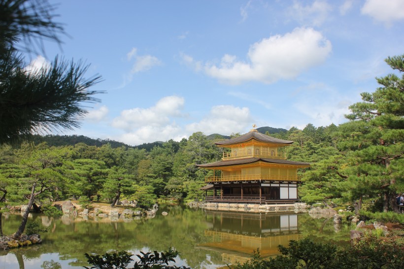 日本京都金閣寺建築風景圖片