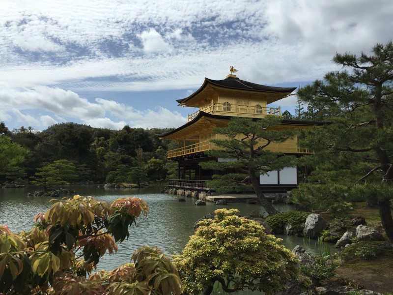 日本京都金閣寺建築風景圖片