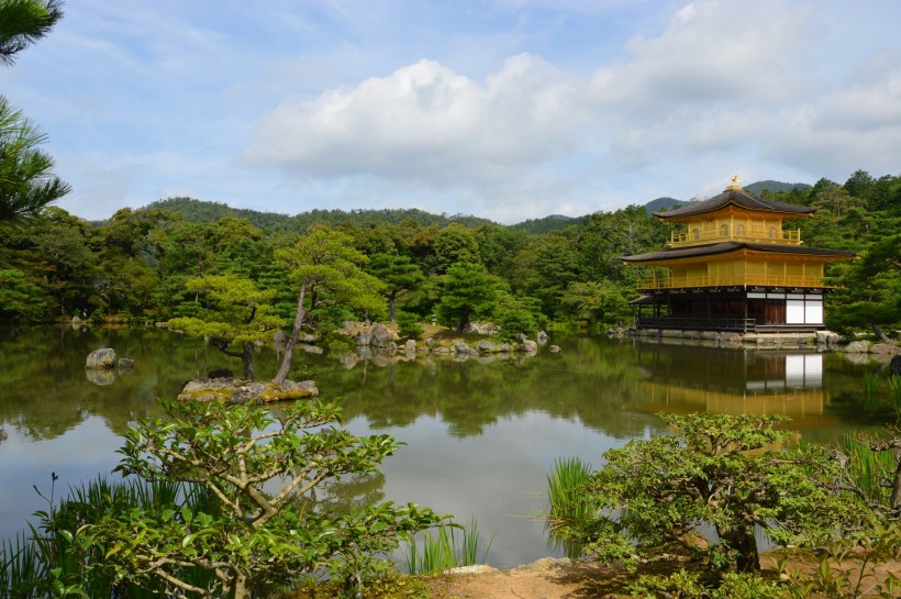 日本京都金閣寺建築風景圖片