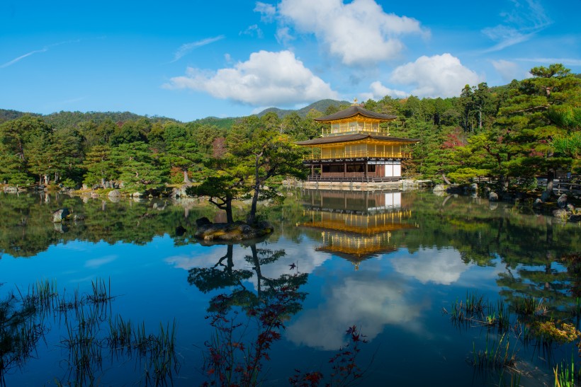 日本京都金閣寺建築風景圖片