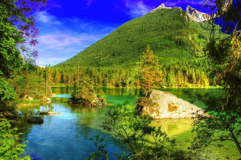 德國巴伐利亞拉姆紹小鎮風景圖片