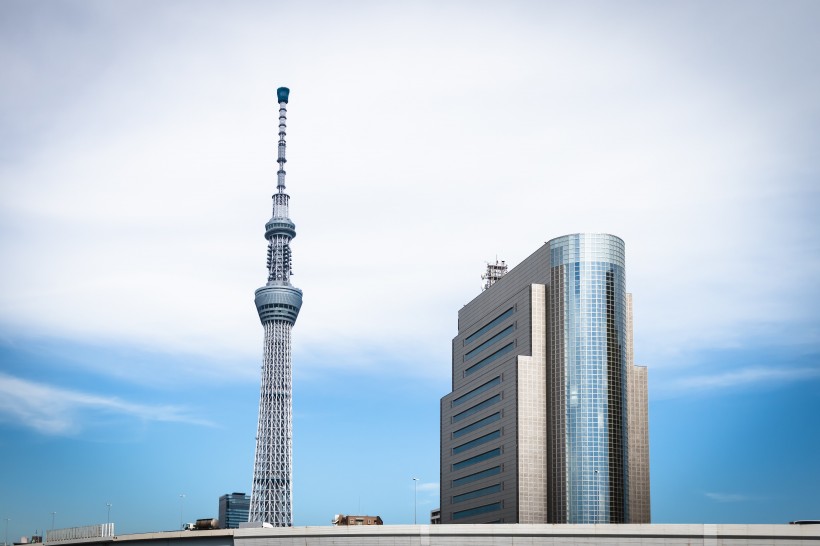 日本标志性建築東京塔建築風景圖片