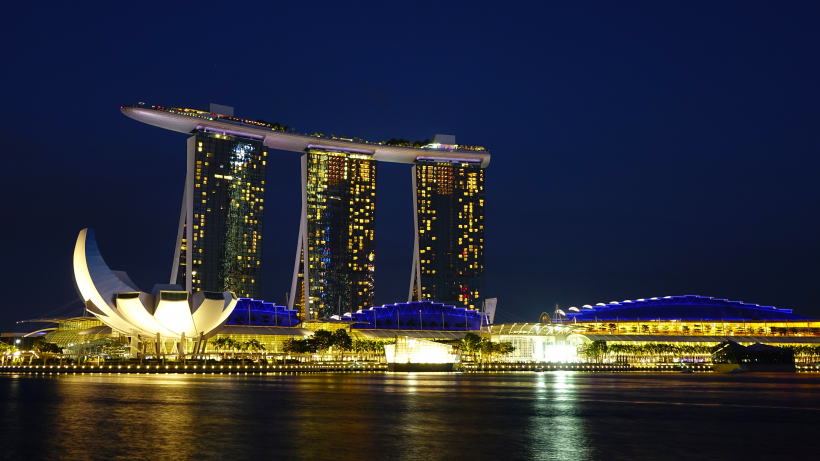 新加坡濱海灣金沙酒店夜景圖片