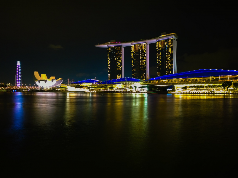 新加坡濱海灣金沙酒店夜景圖片