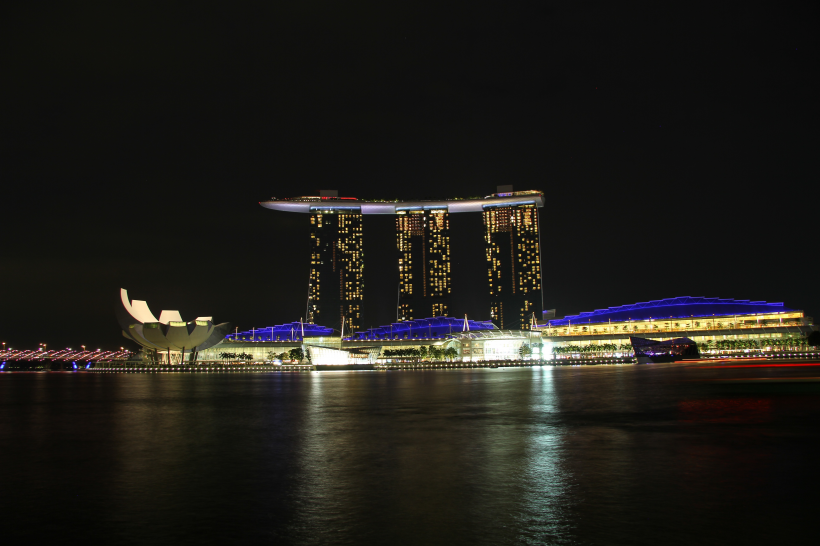 新加坡濱海灣金沙酒店夜景圖片